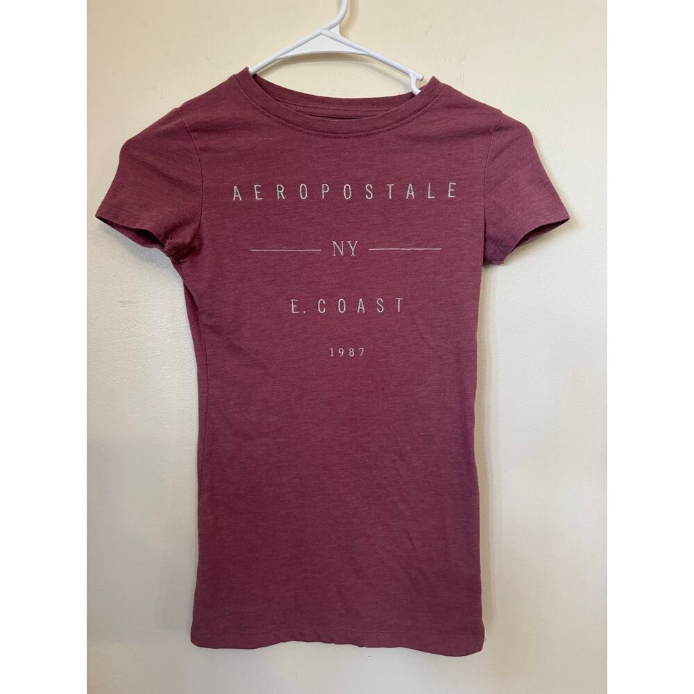 Aeropostale NY East Coast 1987 Tee XS Pink Graphic T-Shirt